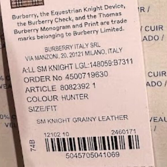 Burberry Equestrian Knight Leather Sling Bag Hunter and CANVAS DUST BAG NWT - Picture 11 of 14